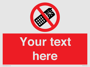 Custom No camera phones Sign